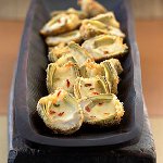 Deep-Fried Baby Artichokes Stuffed with Pepper Jack Cheese